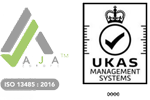 Aja ISO 13485:2016 - UKAS Management Systems 0273